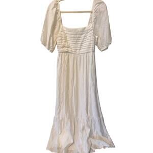 NEW By the River White Flowy Maxi Dress NWT Women's Size Large Fairy Boho Indie